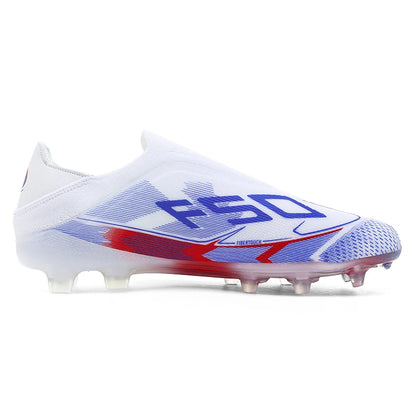 Chaussures de football sans lacets F50 de haute qualité pour hommes, crampons de football FG pour garçons, chaussures de football antidérapantes pour l'entraînement sur gazon, tailles 35-45