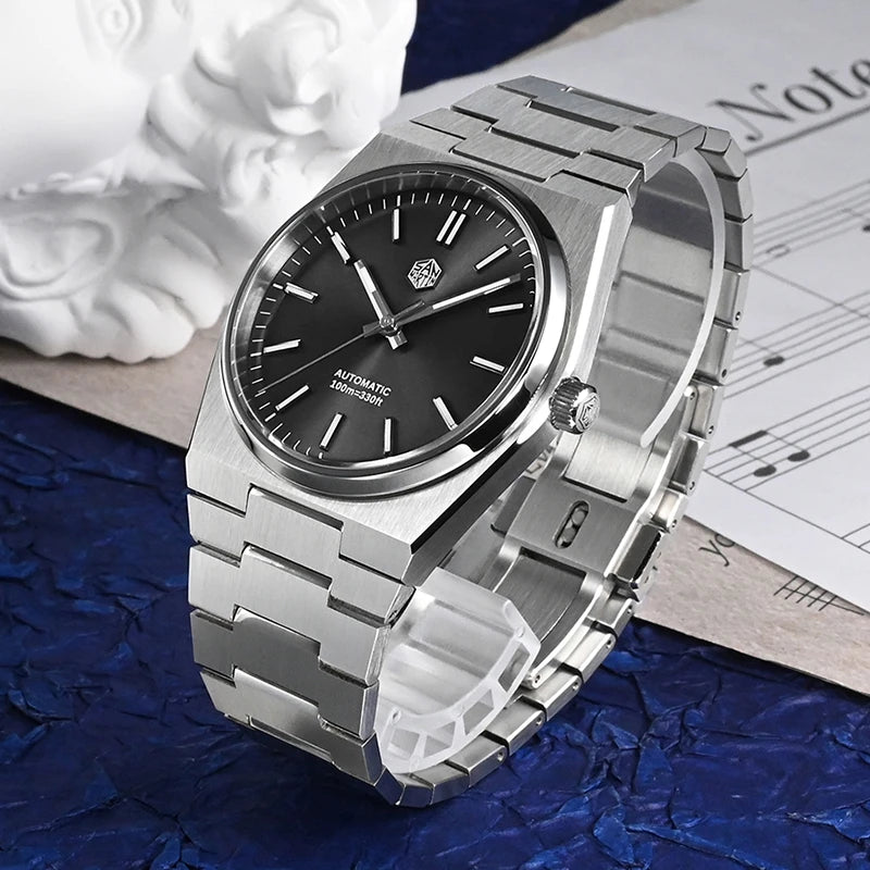 San Martin klassische Herrenuhr 40mm Miyota 9015 Luxus-Dresswatch Automatik-Mechanikuhr mit Schnellwechselarmband SN0023 Reloj