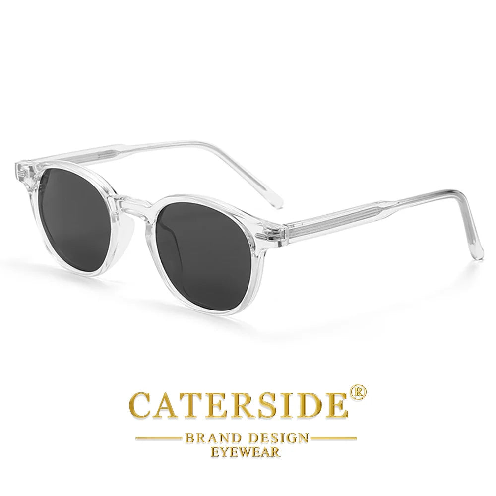 Caterside Polarized Round Sunglasses Men TR Frame Core Insert Leg Sun Glasses Women Set Retro Driving Fishing Punk Eyewear UV400