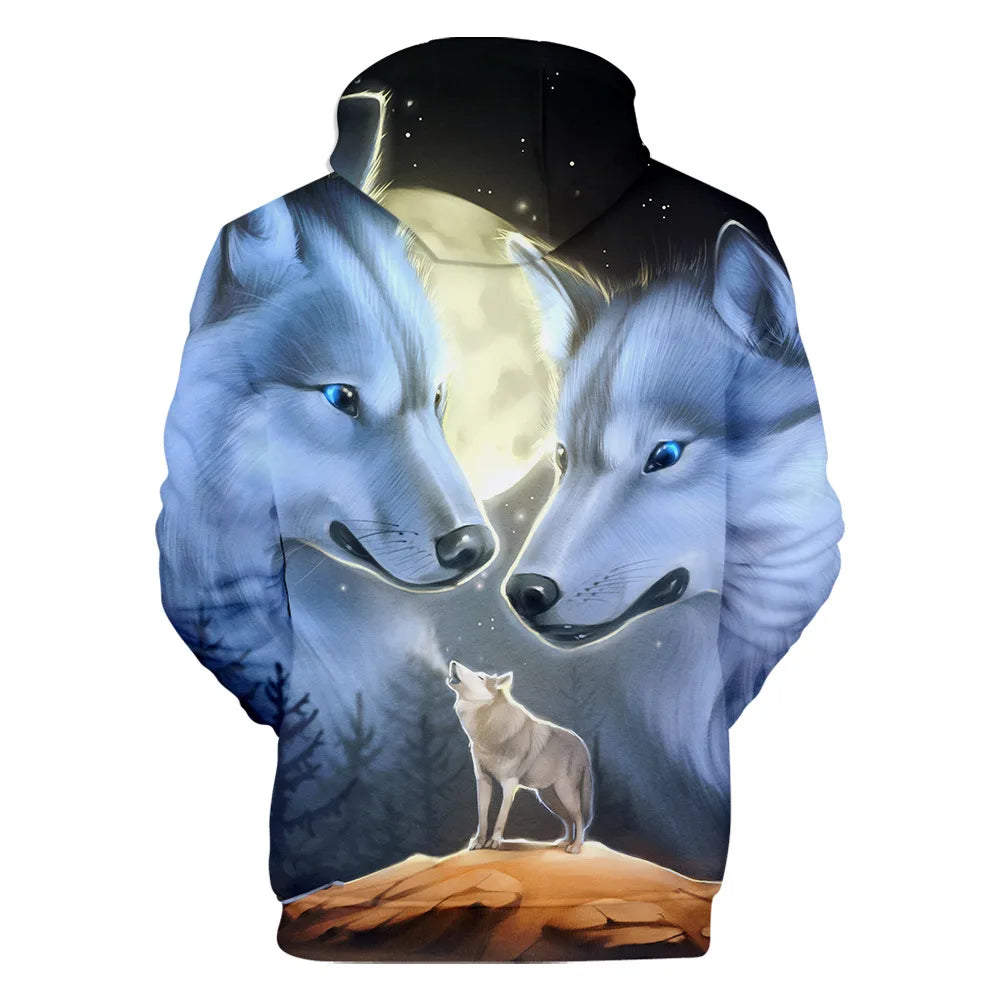 Classic Dolphins tigers wolves galloping horses animal 3D Print Hoodies Long Sleeve Sweatshirts Adult/Child Casual Pullovers