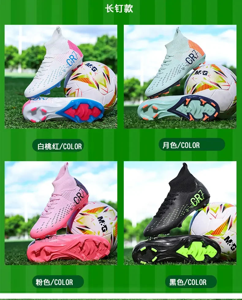TF Long Stud Training Football Cleats Wear-Resistant Breathable Firm Ground Outdoor Match Training Sports Footwear