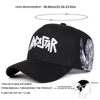 Unisex ROCKSTAR LetterEmbroidery Baseball Caps Spring Autumn Outdoor Adjustable Casual Hats Sunscreen Hat Sports Cap