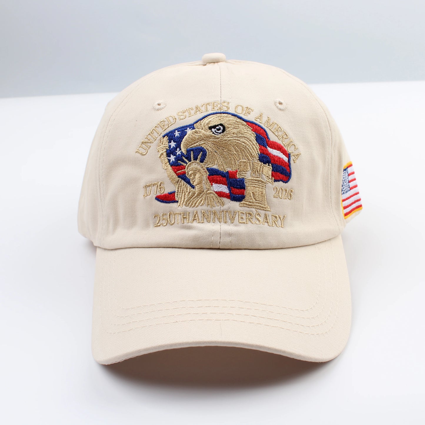 1pc United States 250th Anniversary Baseball Caps for Women,Washed Retro Design,Handmade Embroidery Hat for Parties,Adjustable