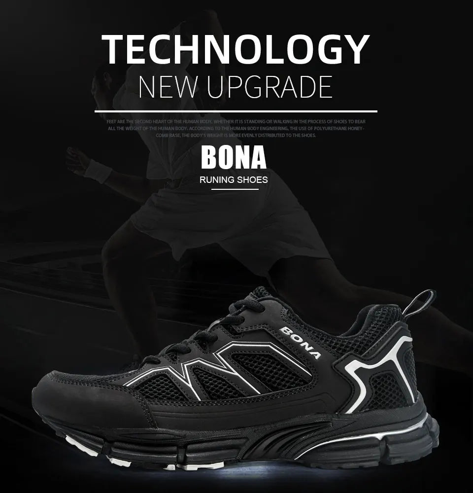 BONA New Designers -juoksukengät Miesten juoksukengät Hengittävät merkkisneakerit Miesten urheilu- ja harjoittelukengät Kävelykengät Hengittävät m