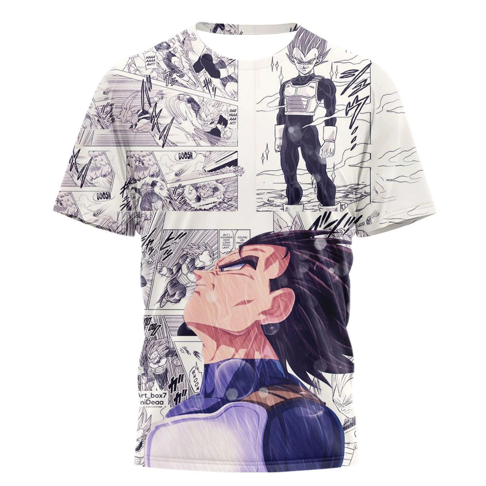 2026 Summer Dragon Ball Goku "Ink Martial Arts" 3D Printed Breathable Quick-Drying T-Shirt for Men and Women, Parental Use Top