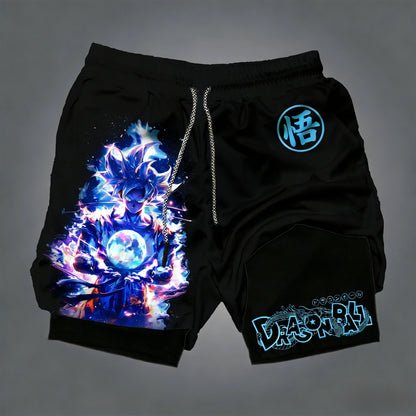 Dragon Ball Anime GOKU Peripheral Printed Double Layer Shorts 2026 Latest Spring and Summer Sports Men's Loose Breathable Pants