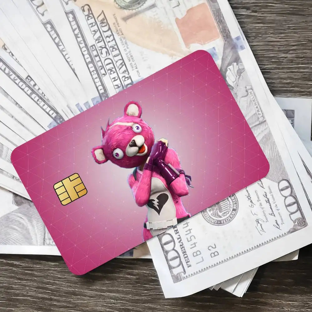 Pegatinas de tarjeta de juego Cuddle Team Leader Fortnite para tarjeta bancaria, película protectora impermeable adhesiva, regalo sorpresa
