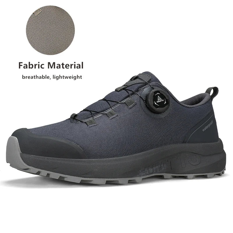 HUMTTO Lederschuhe für Herren Winter Camping Outdoor Herren-Sportschuhe Atmungsaktive Trekkingstiefel für Männer Rutschfeste Wandersneaker