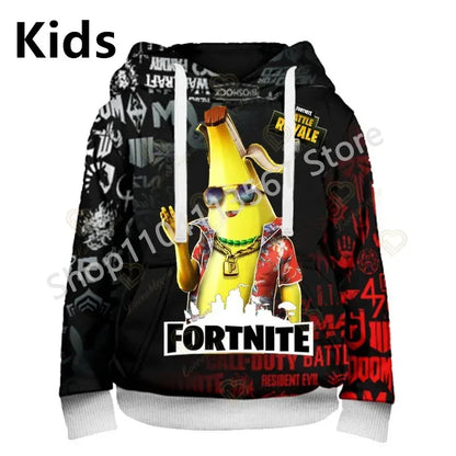 Sudaderas con capucha Llama Battle Royale F-Fortnited con estampado 3D para hombre, mujer y niños, sudaderas para niño y niña, pulóver streetwear verde