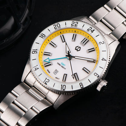 WSD9025 New Men's Automatic Watch Quartz Swiss Movement BGW9 Luminous Bezel 4-Pin GMT 150 Meters Waterproof Diving