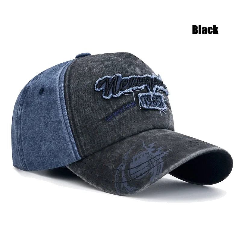 6 Colors New Unisex Washed Distressed Craft Patch 3 Dimensional Embroidery Design Baseball Cap
