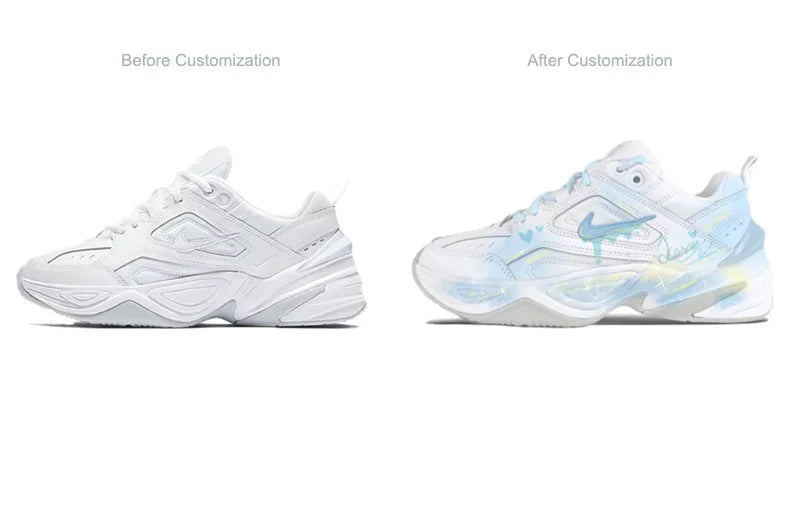 Räätälöidyt lenkkarit Nike M2K Tekno Dreamy Island Fresh käsinmaalatut naisten matalavartiset retro-juoksulenkkarit