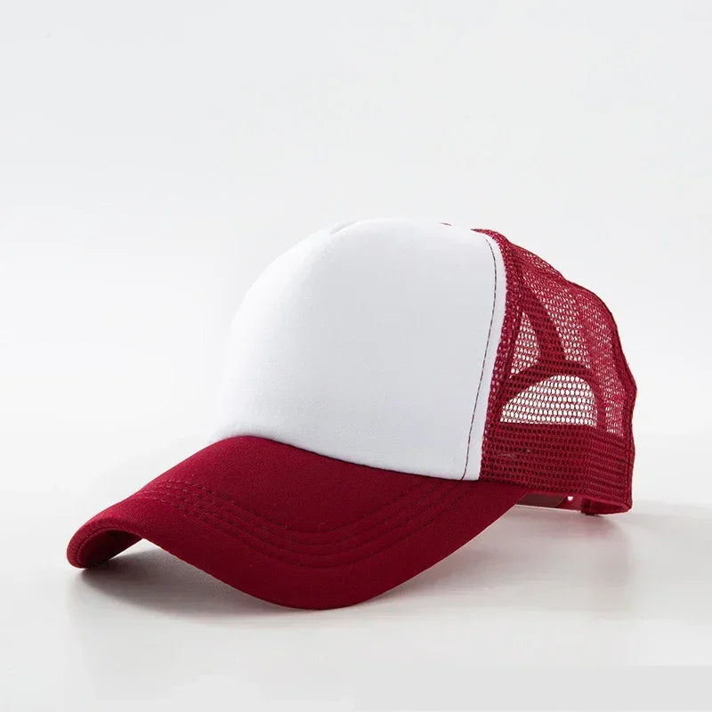 Custom Hat with Logo Printing Polyester Mesh Trucker Hat Adjustable Dad DIY Logo Baseball Cap for Men Women