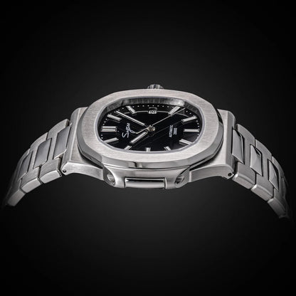 Sugess Herrenuhr, automatische mechanische Armbanduhr, Miyota 9015 Uhrwerk, MOP-Zifferblatt, Leuchtfunktion, wasserdicht bis 5bar, Luxus-Armband S466