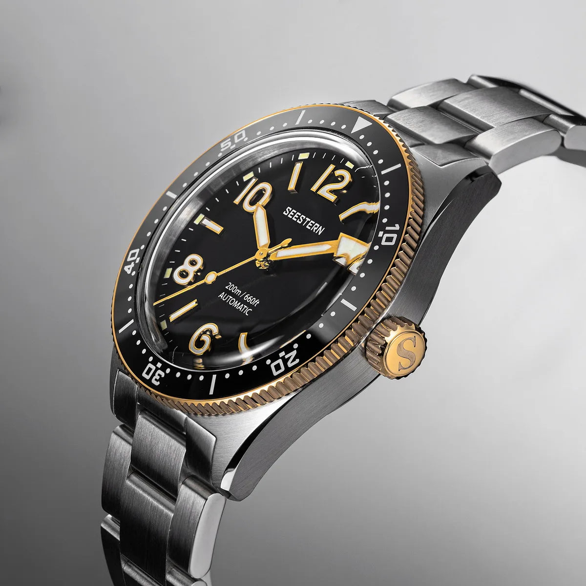 Sugess Diving Watch for Men Automatic Mechanical Wristwatches 20ATM Waterproof Sapphire NH35A Movement BGW9 Luminous New S434-2