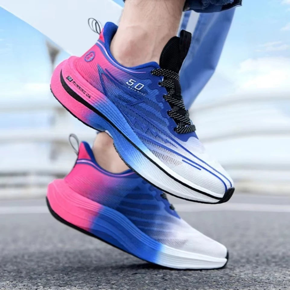 Brand Men's Carbon Plate Running Shoes, Soft Cushion, Shock Absorbing Sports Shoes, Unisex Sneakers, Light Anti-Slip Training Shoes