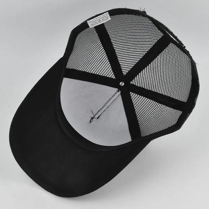 Customized Logo Hard Top 5 Panels Mesh Baseball Cap For Men Women Advertising Cap Breathable Sun Hat Solid Color Visor Gorra