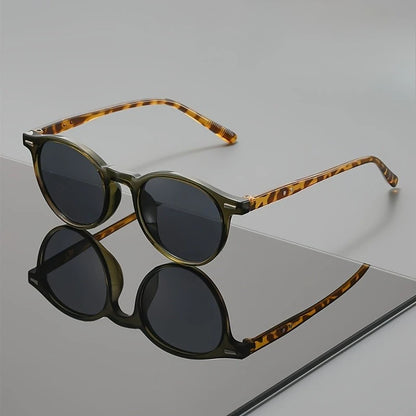 Fashionable and Simple Round Frame Neutral Sunglasses with UV Protection, Suitable for Daily Commuting Wear
