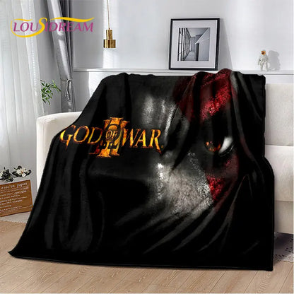 God of War Game Gamers Kratos Soft Plush Blanket,Flannel Blanket Throw Blanket for Living Room Bedroom Bed Sofa Picnic Cover Kid