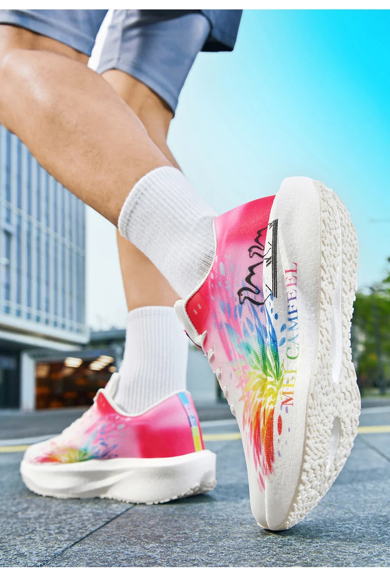 Scarpe da running 2026 con nuovo motivo Eagle, piastra in carbonio, scarpe sportive da maratona ultraleggere, traspiranti e ammortizzate per allenamento di corsa