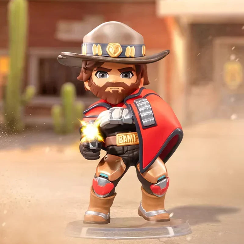 POP MART Overwatch Play of The Game Series Caixa Mistério Original Blind Box Surpresa Figuras de Ação Anime Adoráveis Ornamentos Figurinhas
