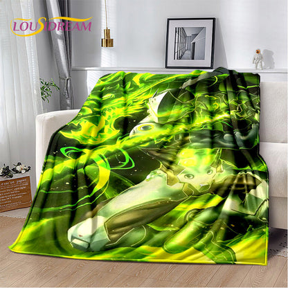 Overwatch Gamer DVA Reaper Manta Macia de Peluche, Manta de Flanela para Sala de Estar, Quarto, Cama, Sofá, Piquenique, Criança, 3D