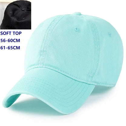 Big Head Plus Size Baseball Cap 100% Cotton Fits Men Women Adjustable Dad Hat Oversize 58-60cm 61-65cm
