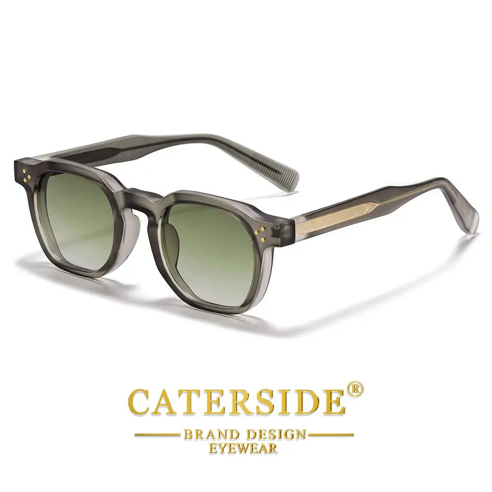 CATERSIDE New Fashion Men's Sunglasses Square Personalized Temple Tips Design Sun Glasses Women's Travel Party Festival Gift