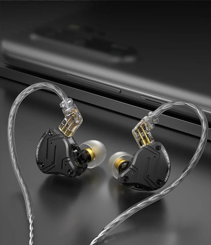 KZ ZS10 Pro X kabelgebundene In-Ear-Ohrhörer HiFi-Bass-Monitor-Earbuds mit abnehmbarem Kabel und Mikrofon