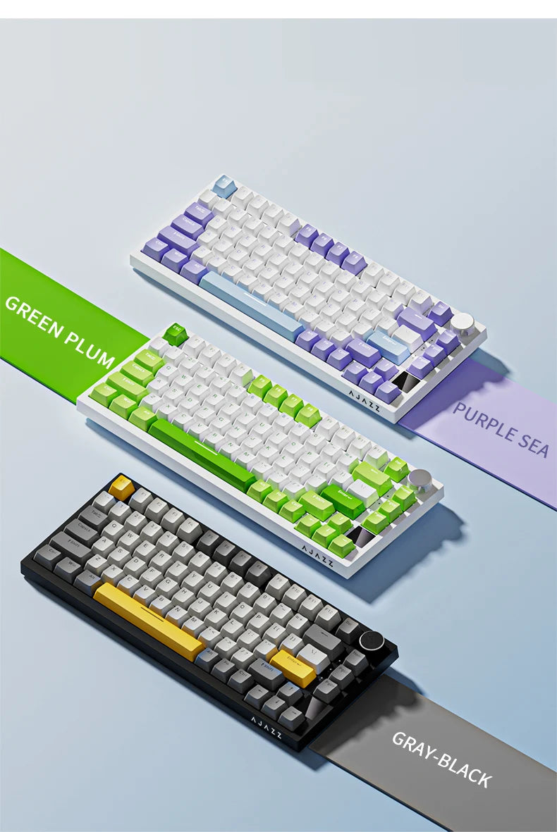 AJAZZ AK820 Pro kabelgebundene & kabellose mechanische Gaming-Tastatur, Tri-Mode, RGB-Hintergrundbeleuchtung, Hot-Swappable-Switches, kompaktes 70%-Layout, PC/Mac