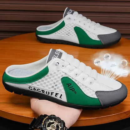 Slip-On-Sportschuhe für Herren mit Schnürung, atmungsaktivem Mesh, unisex, für Frühling und Herbst, niedrig geschnitten, flach, schnell und einfach anzuziehen