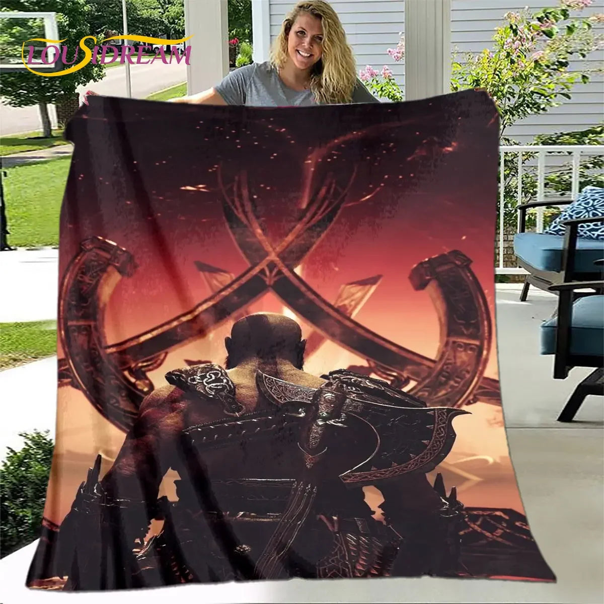 God of War Game Gamers Soft Plush Blanket,Flannel Blanket Throw Blanket for Living Room Bedroom Bed Sofa Picnic Cover Bettdecke