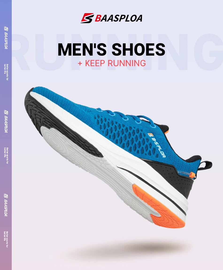 Baasploa Scarpe da running uomo nuove in mesh traspirante, sneakers sportive taglie forti 41-48, scarpe casual classiche da uomo antiscivolo per outdoor, comfort elevate