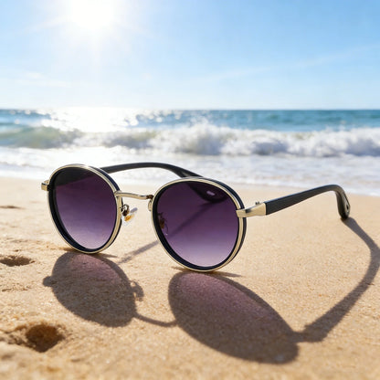KLASSNUM Round Vintage Sunglasses Men Women 2026 New Punk Fashion Shades Trendy Luxury Brand Casual Anti UV Lens Sun Glasses