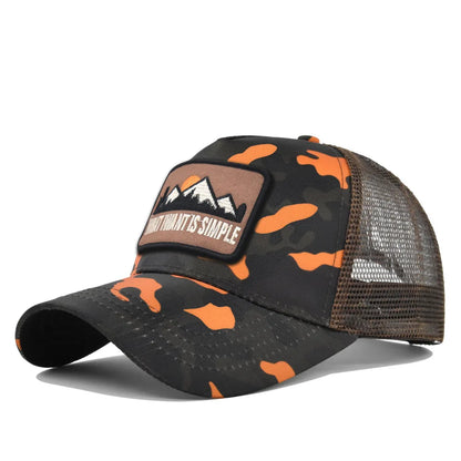 Letter Mesh Breathable Hat Women Men Embroidery Blocking Baseball Cap Sunshade Outdoor Sports Cycling Travel Sun Hat Dad Hat