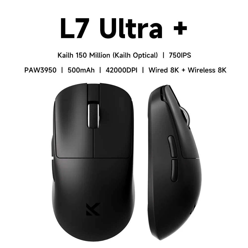 MCHOSE L7 Ultra+ mittelgroße/große Hand-Gaming-Maus E-Sports Paw3950 kabellos, drei Modi, leicht, Office-Dual-Drive-Computermaus