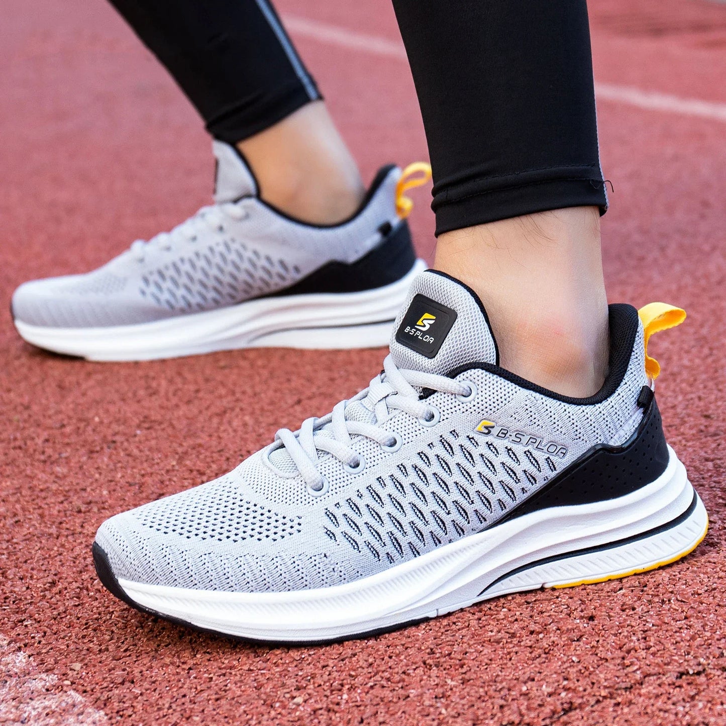 Baasploa Scarpe da running uomo nuove in mesh traspirante, sneakers sportive taglie forti 41-48, scarpe casual classiche da uomo antiscivolo per outdoor, comfort elevate