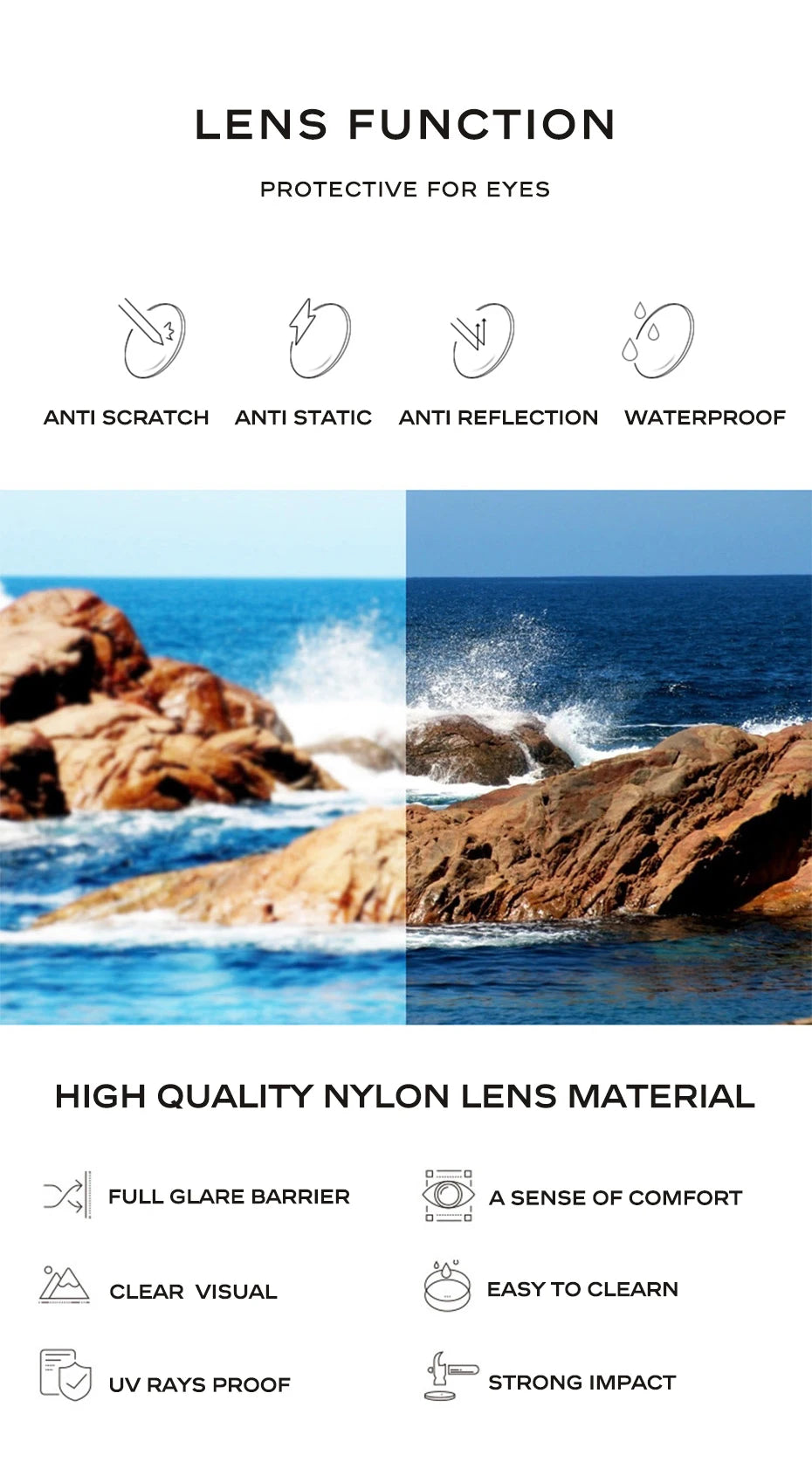 CAPONI Nylon Sunglasses For Men Super Elastic Bio-Steel Polarized Driving Sun Glasses UV400 Protect Brand Design Shades CP23017