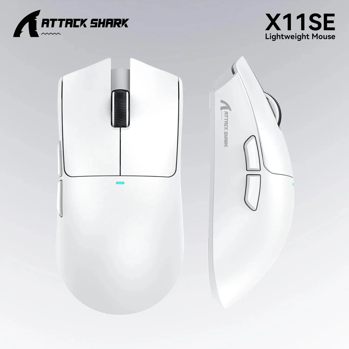 Rato Gaming Sem Fios Ultraligeiro ATTACK SHARK X11SE, vida útil de 20 milhões de ciclos, PAW3311 Gaming, 22KDPI, 400IPS, 40G, 1KHz, 65 horas, 30mAH