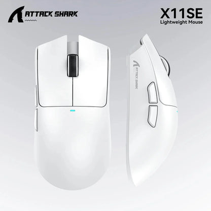 Rato Gaming Sem Fios Ultraligeiro ATTACK SHARK X11SE, vida útil de 20 milhões de ciclos, PAW3311 Gaming, 22KDPI, 400IPS, 40G, 1KHz, 65 horas, 30mAH
