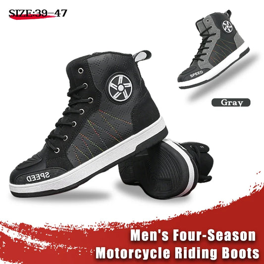 New men's and women's four-season universal safety protection motorcycle riding boots anti-slip and anti-fall motorcycle shoes
