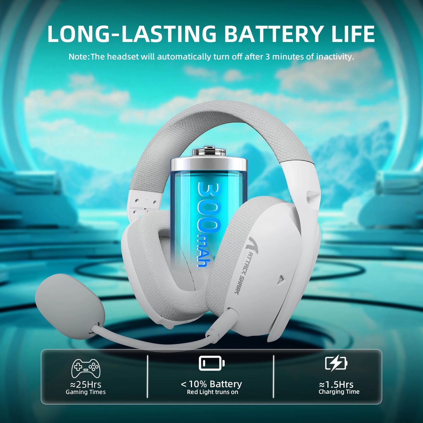 Cuffie da gaming ATTACK SHARK L80PRO 3-in-1 – Cuffie Bluetooth wireless a bassa latenza con doppio microfono, audio Hi-Fi da 40mm e connessione stabile