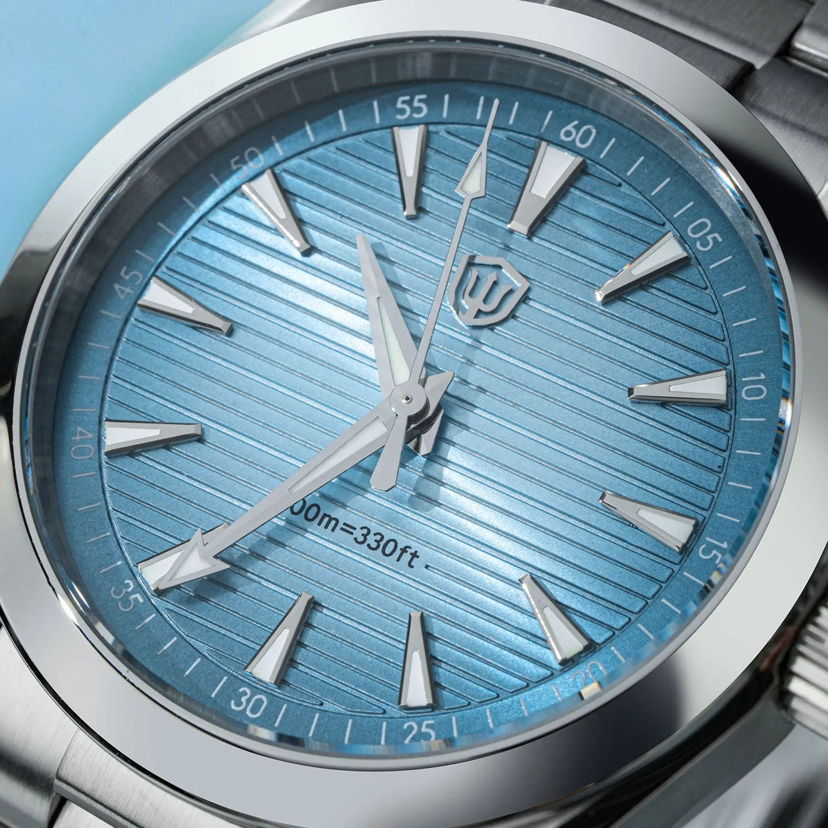 Relógio Watchdives WD0006, movimento VH31 com ponteiro dos segundos fluido, vidro de safira abaulado, revestimento luminescente BGW9, estanque até 10 bar, 38 mm, estilo vintage