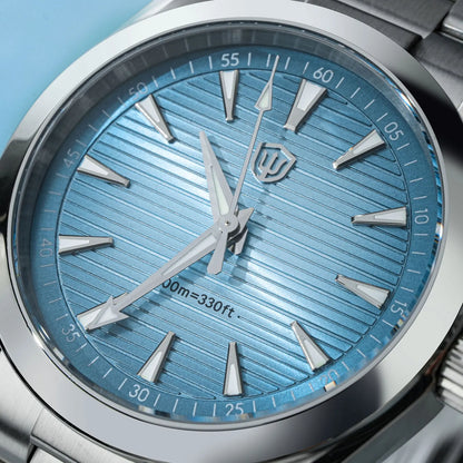 Relógio Watchdives WD0006, movimento VH31 com ponteiro dos segundos fluido, vidro de safira abaulado, revestimento luminescente BGW9, estanque até 10 bar, 38 mm, estilo vintage