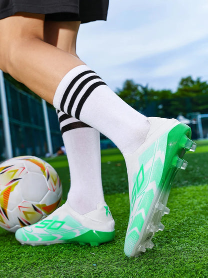 Nouvelles Chaussures de Football pour Hommes Antidérapantes, Crampons de Futsal Intérieur et de Football sur Gazon, Baskets Montantes de Haute Qualité, Meilleures Ventes pour l'Extérieur