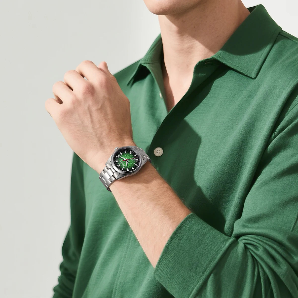 BERNY Herrenuhr – Quarzuhr, Saphirglas, leuchtende Zeiger, wasserdicht bis 10 ATM, komplett aus Edelstahl – Eleganter und lässiger Stil, ideal für den Alltag oder berufliche Anlässe