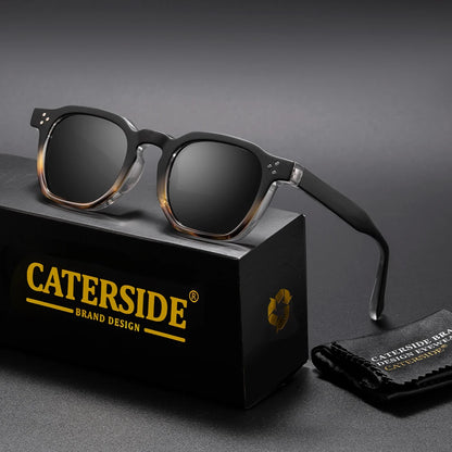 CATERSIDE New Retro Punk Men Sunglasses Square Personalized Design Glasses Women's Fashion Party Glasses Festival Gift 2 Pieces