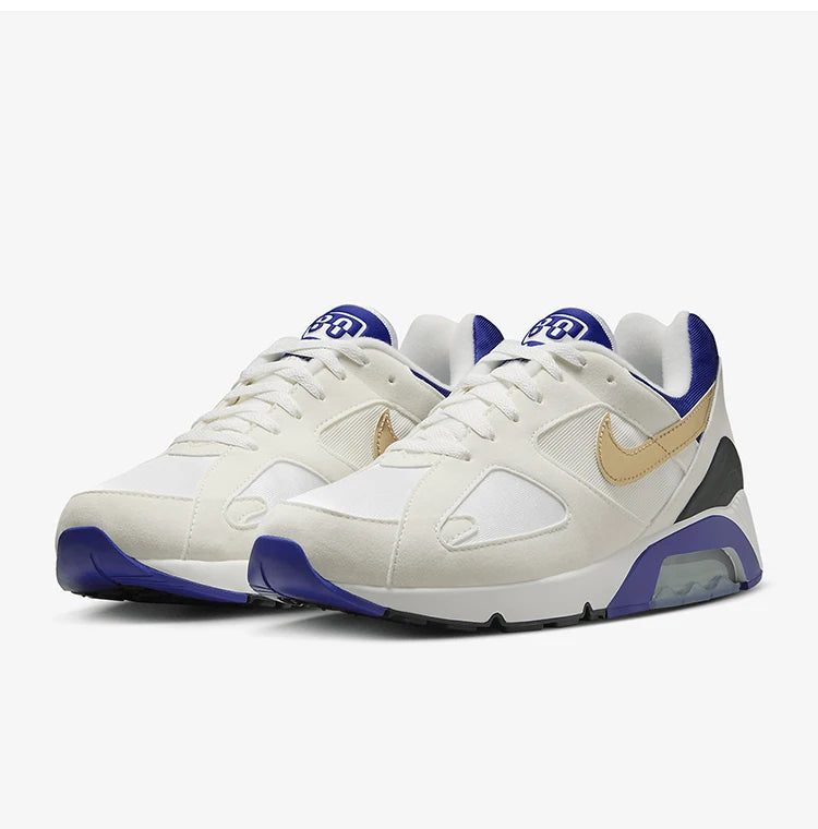 Nike Air Max 180 FJ9259-100 genuínos para homem, ténis de corrida duráveis e com bom suporte