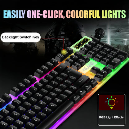 Tastiera gaming RGB cablata USB a 104 tasti, cavo da 1.3M, tastiera a membrana con sensazione meccanica per PC, laptop, Windows e IOS