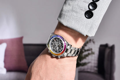 Relógio Mecânico Automático PAGANI DESIGN para Homem em Aço Inoxidável, Impermeável, Desportivo 10Bar, Luxo Casual para Homem